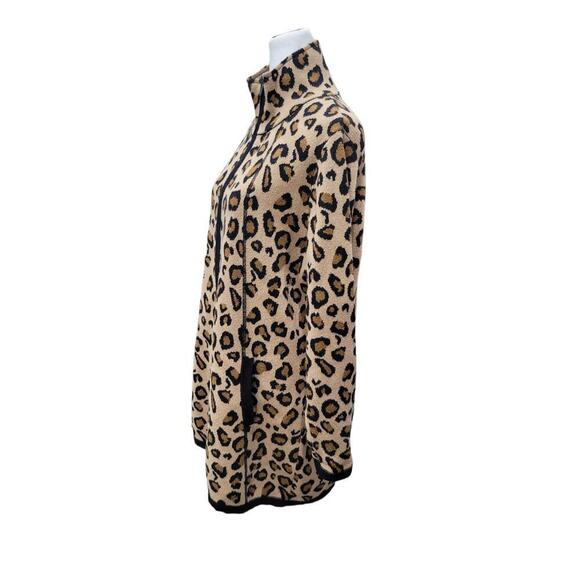 Rachel Zoe Women's Animal Print Sweater Size 1x Longline Zip Up Cardigan Cheetah - Picture 7 of 11